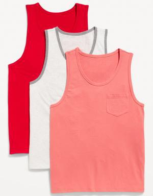 Old Navy Classic Pocket Tank Top 3-Pack for Men red