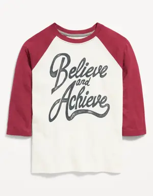 3/4-Length Raglan-Sleeve Graphic T-Shirt for Boys red