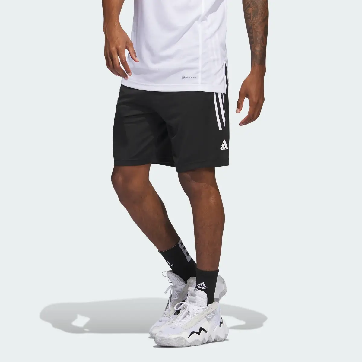 Adidas Legends 3-Stripes Basketball Shorts. 1