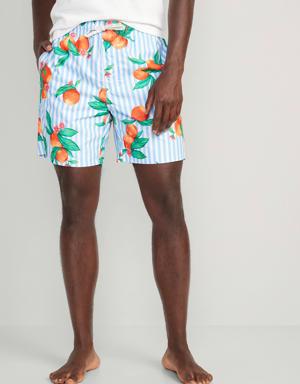 Printed Swim Trunks for Men --7-inch inseam orange