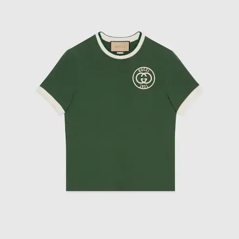 Gucci Cotton jersey T-shirt with Gucci embroidery. 1