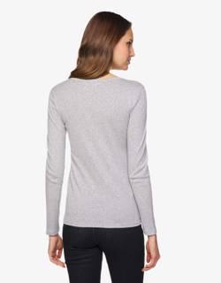 Long sleeve gray t-shirt in 100% cotton