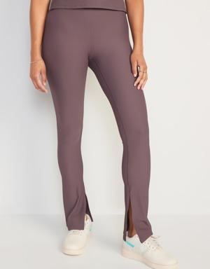 Extra High-Waisted PowerSoft Ribbed Flare Leggings purple