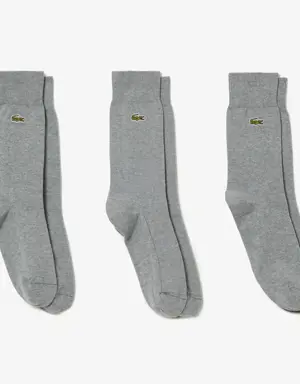 Lacoste Unisex 3-Pack High-Cut Cotton Piqué Socks
