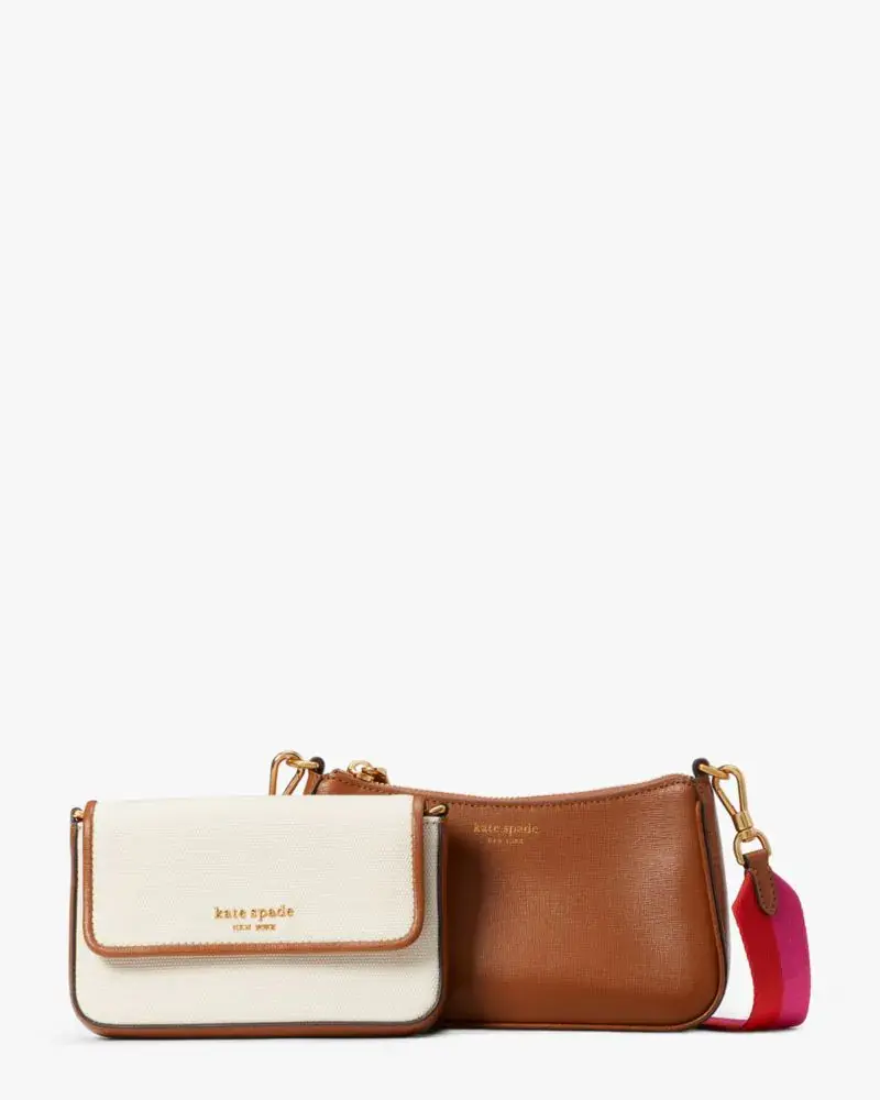 Kate Spade Double Up Racing Stripe Canvas Crossbody. 3