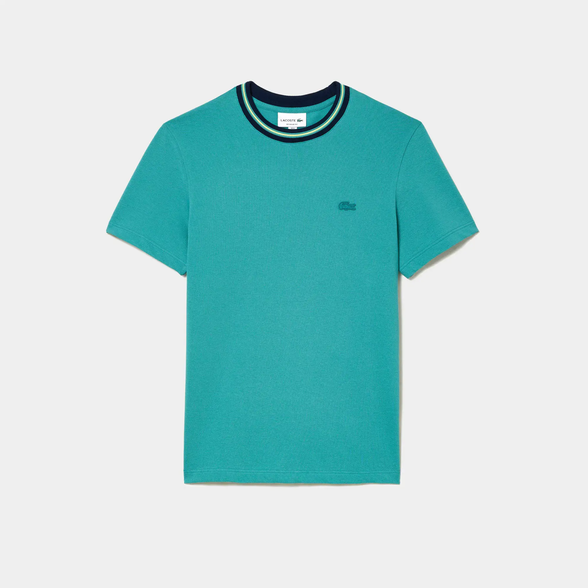 Lacoste Men's Stripe Collar Stretch Piqué T-Shirt. 1