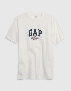 Gap Floral Gap Logo T-Shirt white