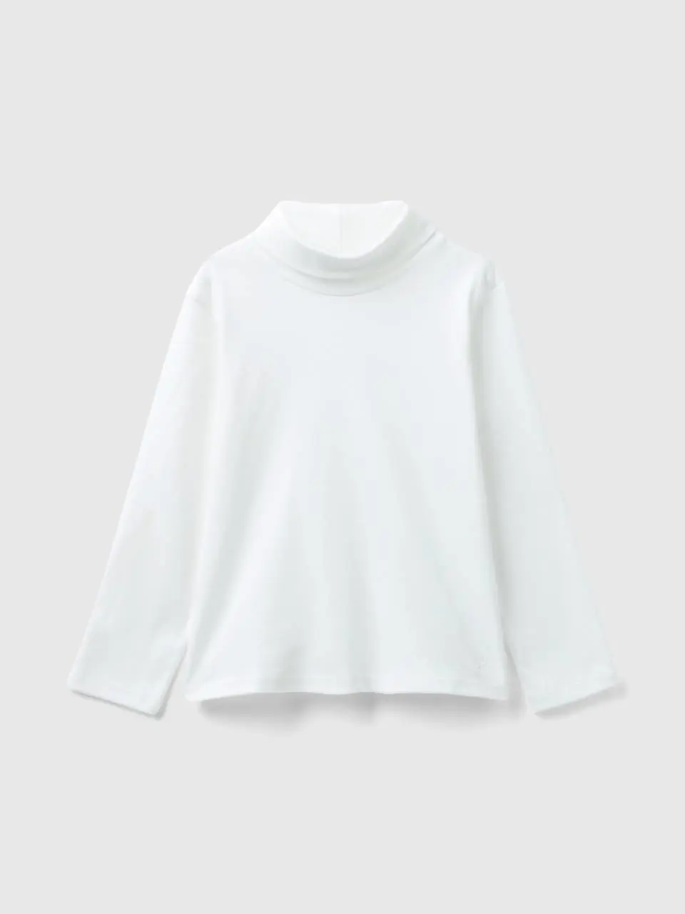 Benetton turtleneck t-shirt in warm organic cotton. 1