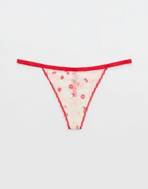 Show Off Embroidery String Thong Underwear