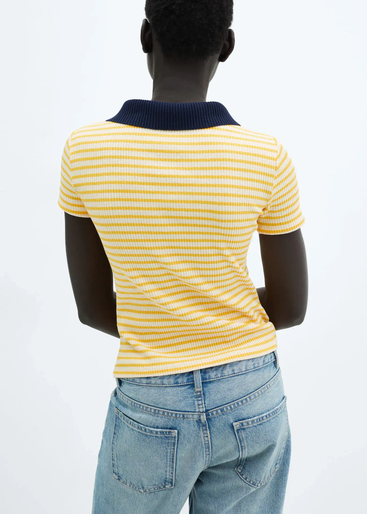 Mango  Short sleeve striped polo shirt. 3