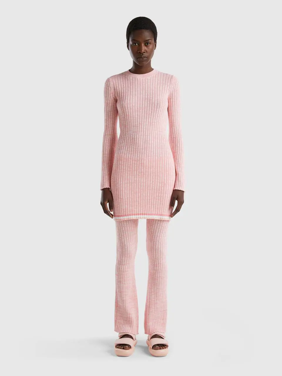 Benetton short pink sweater dress. 1