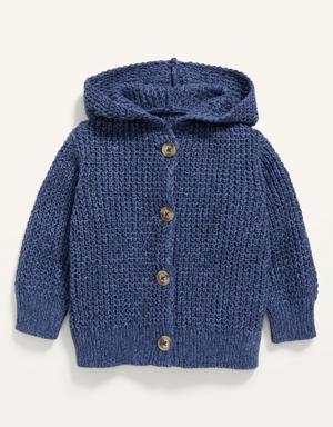 Hooded Button-Front Knit Cardigan for Baby blue