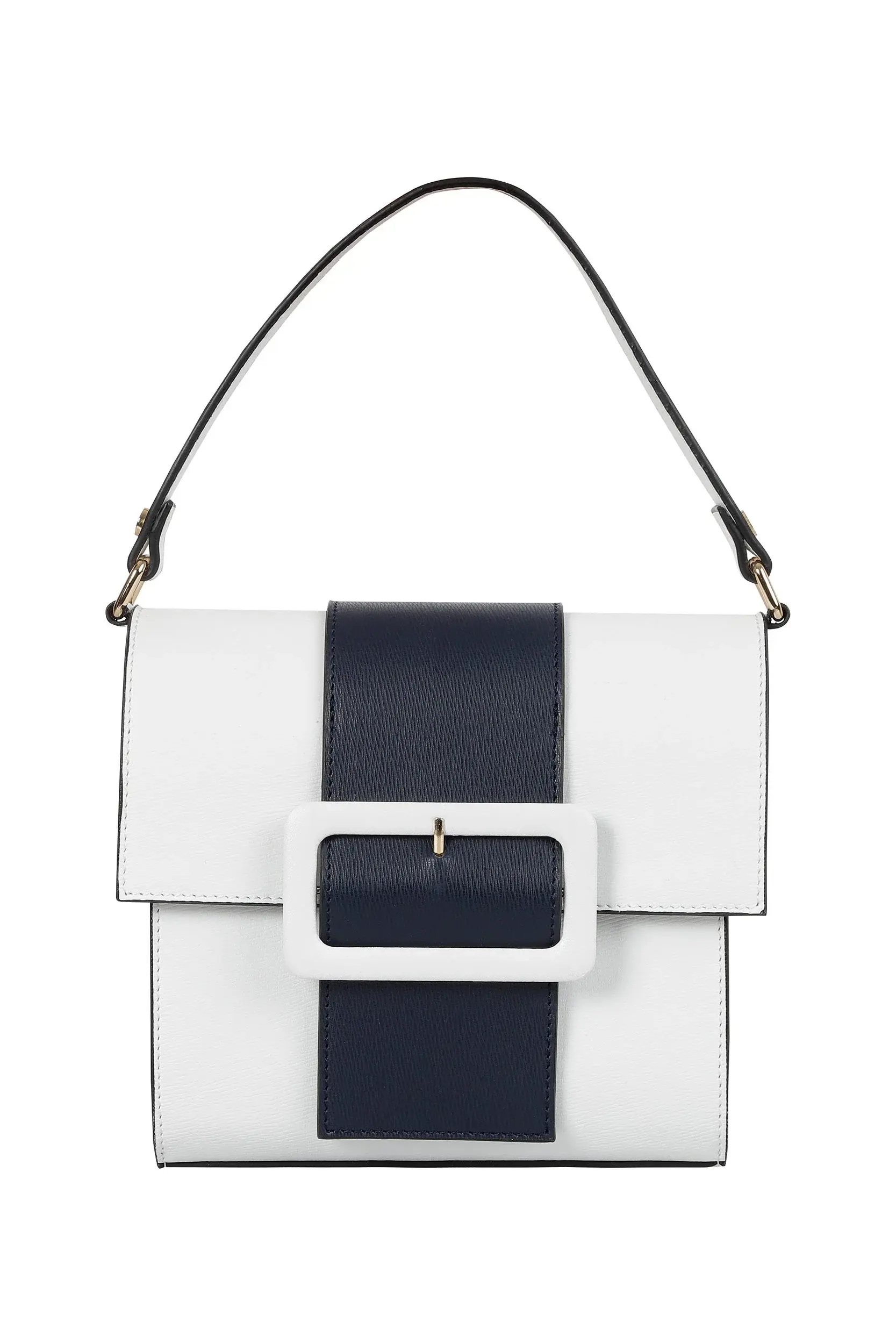 Roman BICOLOR BLACK WHITE BUCKLE DETAIL BAG - 0 / NAVY-WHITE. 1