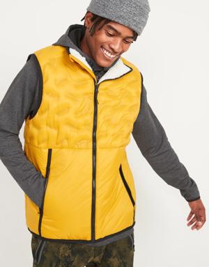 Water-Resistant Sherpa-Lined Puffer Vest yellow