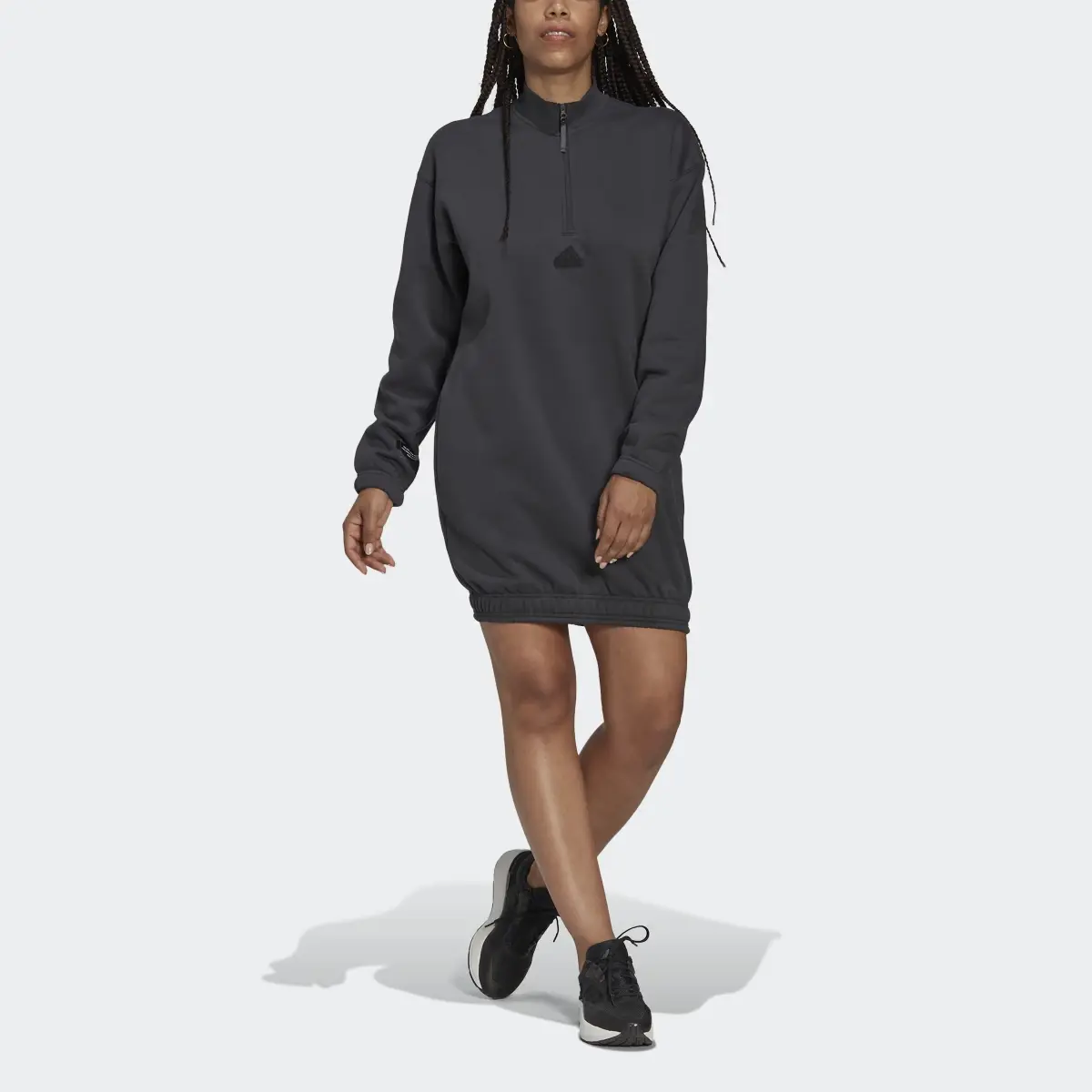 Adidas Half-Zip Sweater Dress. 1