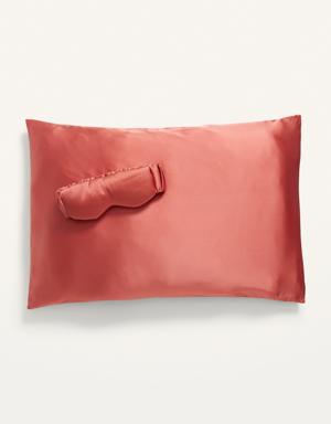 Satin Pillowcase & Sleep Mask Set for Adults pink