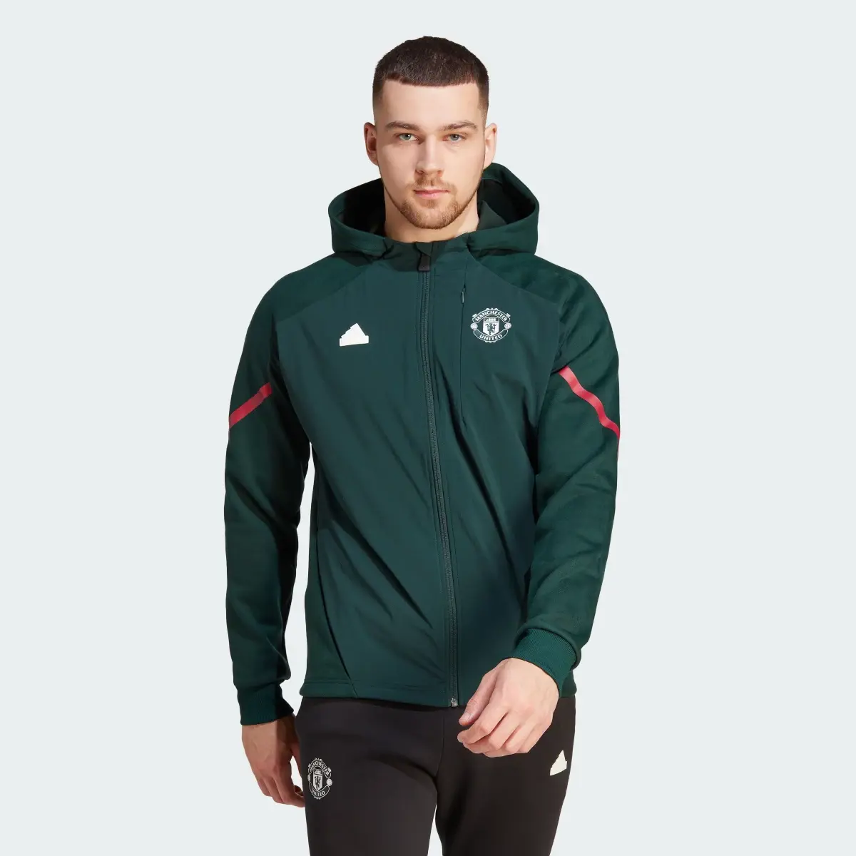 Adidas Manchester United Designed for Gameday Full-Zip Hoodie. 2