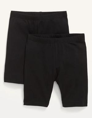 Mid-Length Biker Shorts 2-Pack for Toddler Girls black