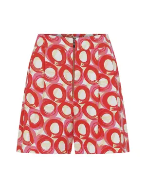Cherry Zipper Detailed High-waisted Shorts - 4 / Original