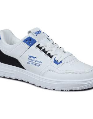 27952 Beyaz - Siyah - Mavi Erkek Yazlık Sneaker Günlük Rahat Spor Ayakkabı