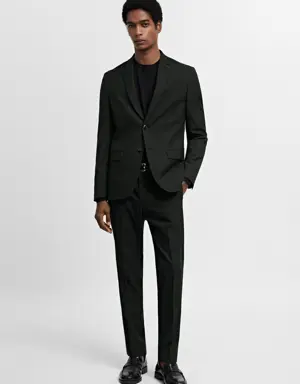 Stretch fabric super slim-fit suit trousers