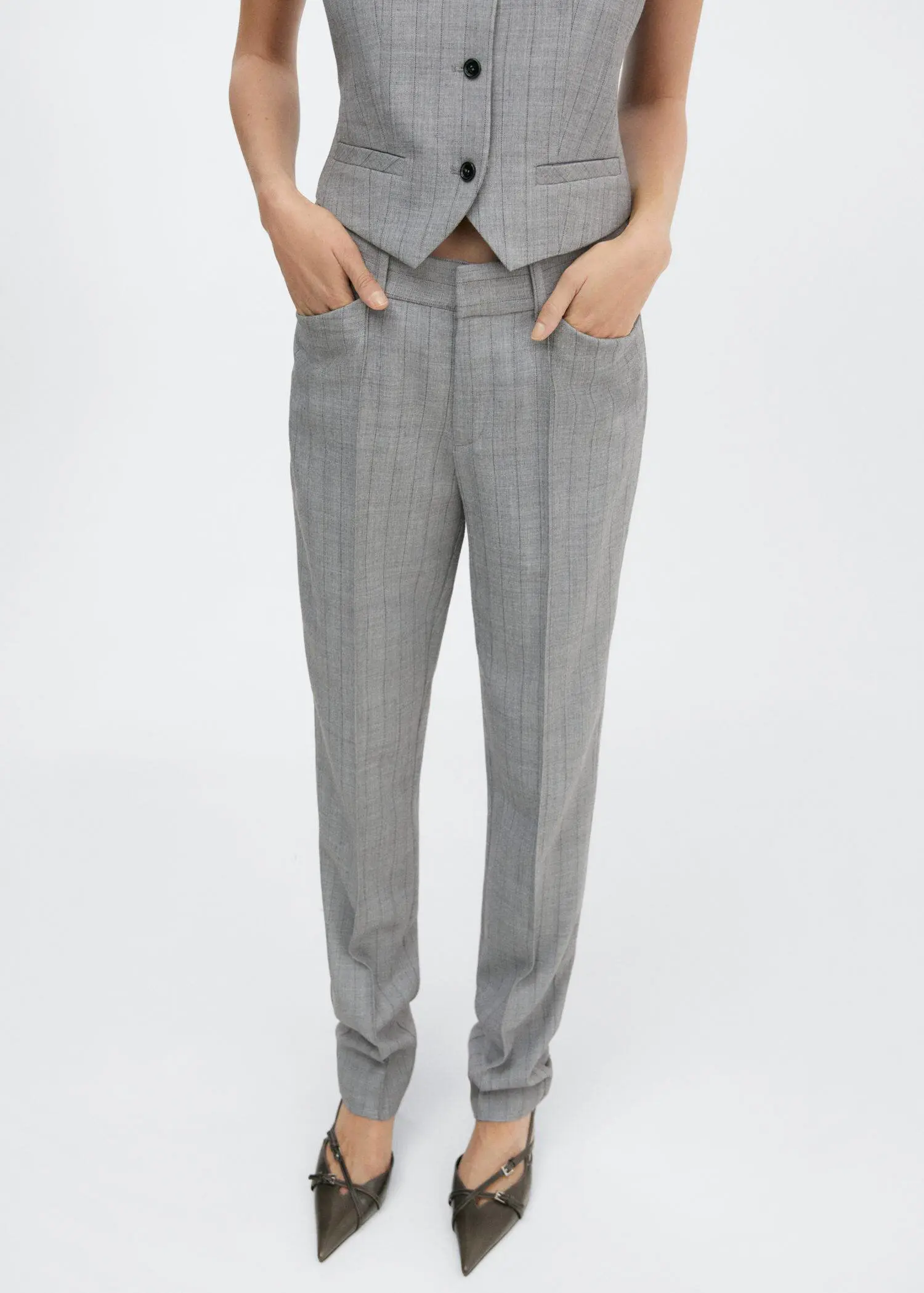 Mango Pinstripe suit trousers. 1