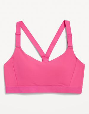Medium Support PowerSoft Adjustable-Strap Sports Bra for Women 2X-4X pink