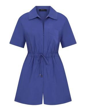 Summer Navy Collared Jumpsuit