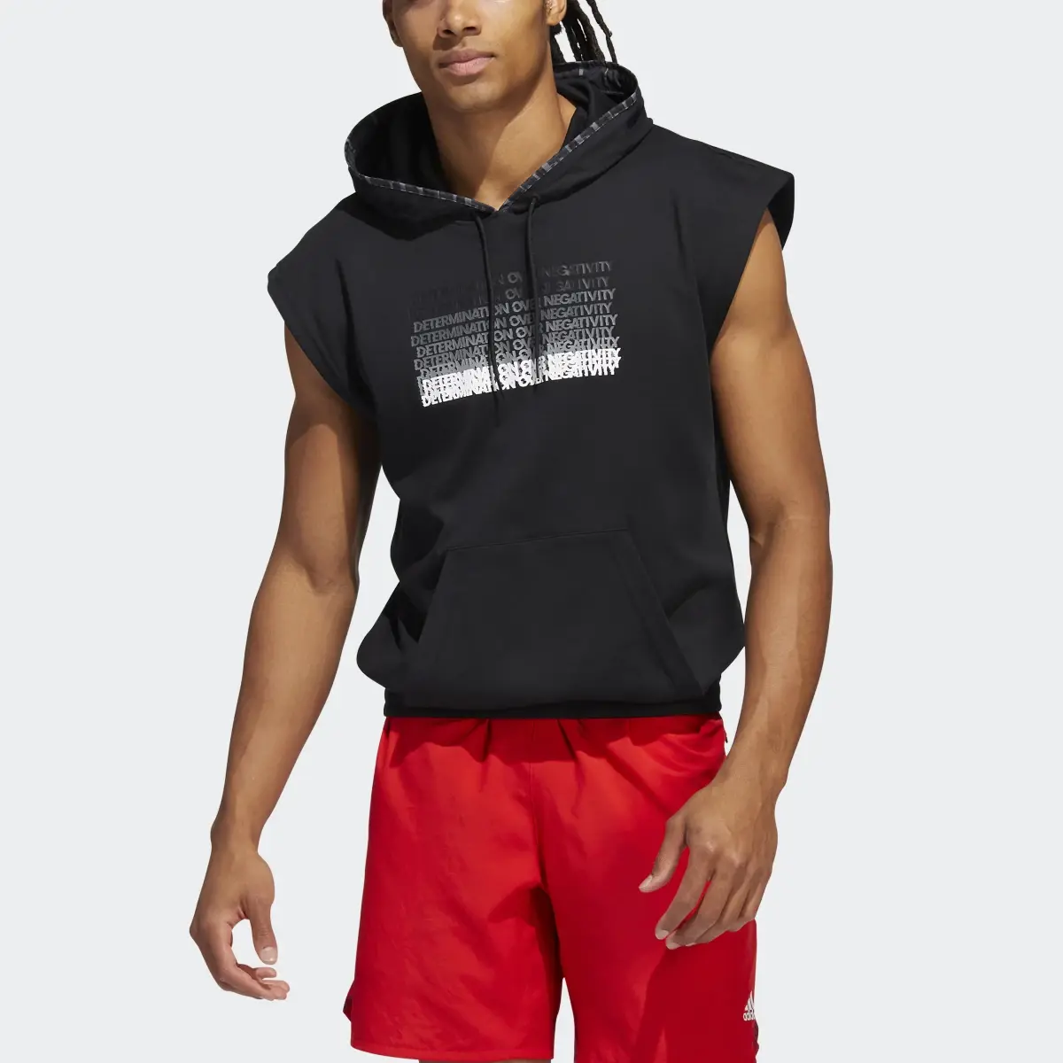 Adidas Donovan Mitchell Short Sleeve Hoodie. 1