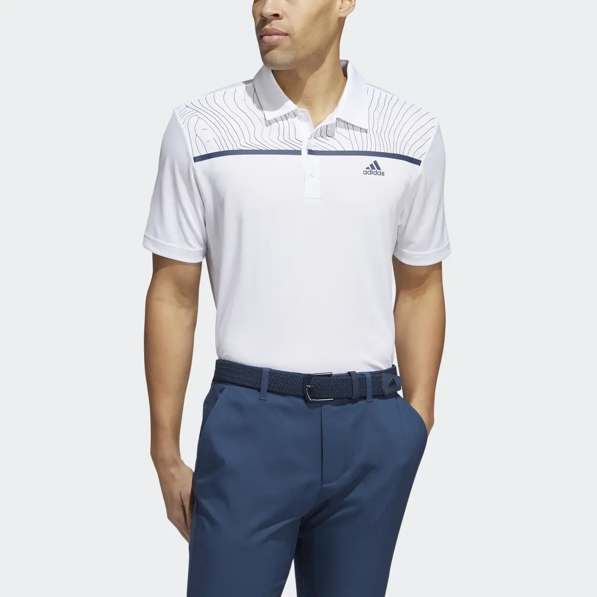 Adidas Core Chest-Print Golf Polo Shirt. 1