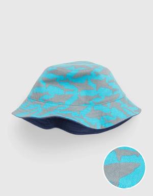 Gap Toddler 100% Organic Cotton Reversible Bucket Hat blue