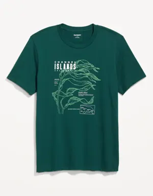 Soft-Washed Graphic T-Shirt for Men green