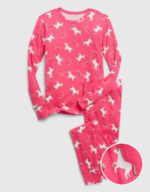 Kids 100% Organic Cotton Unicorn PJ Set pink