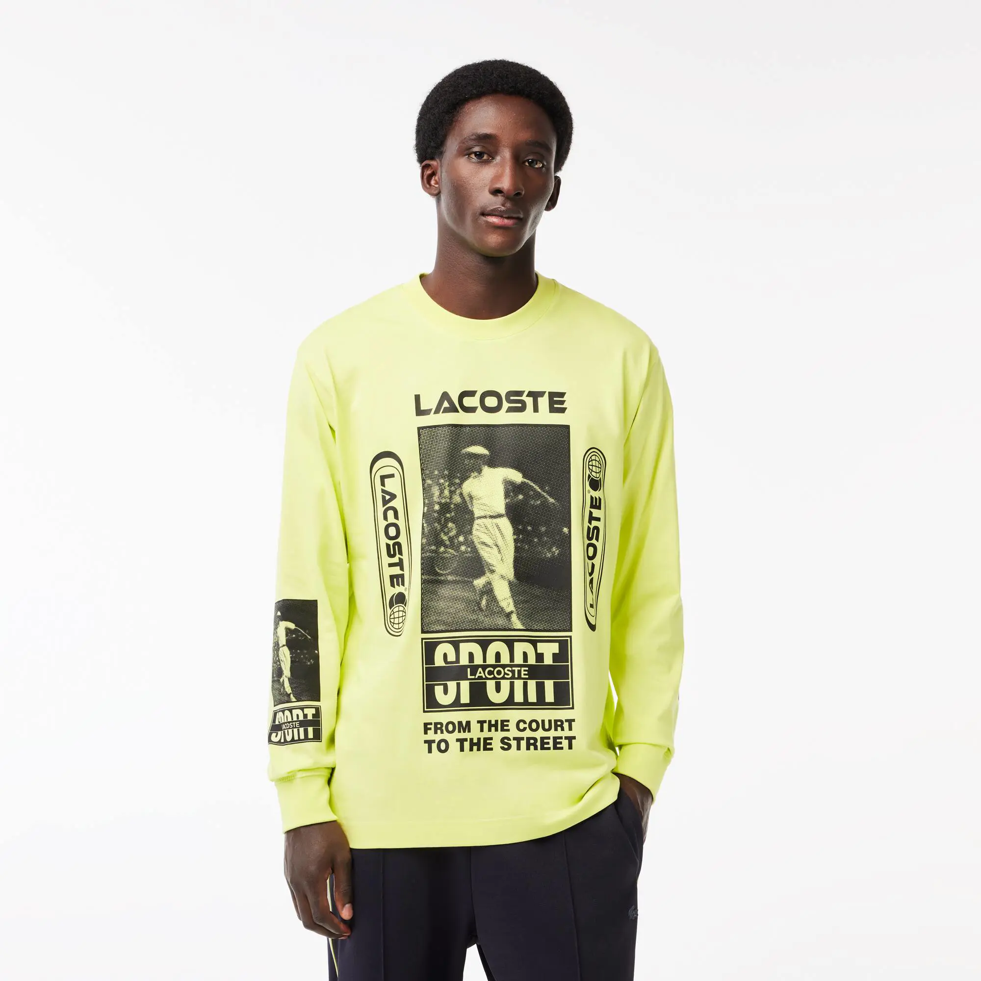 Lacoste Men's Loose Fit René Lacoste Print T-Shirt. 1