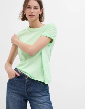 Gap 100% Organic Cotton Vintage Crewneck T-Shirt green