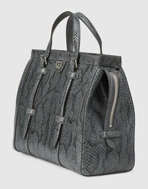 Python medium tote bag with Double G