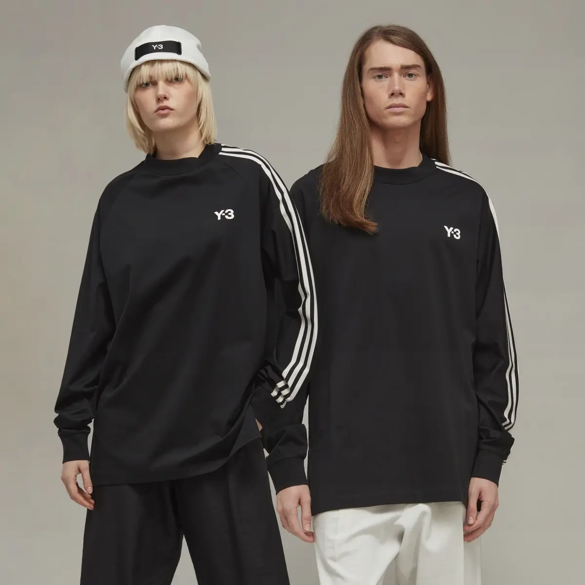 Adidas Y-3 Stripes Long-Sleeve Top. 1