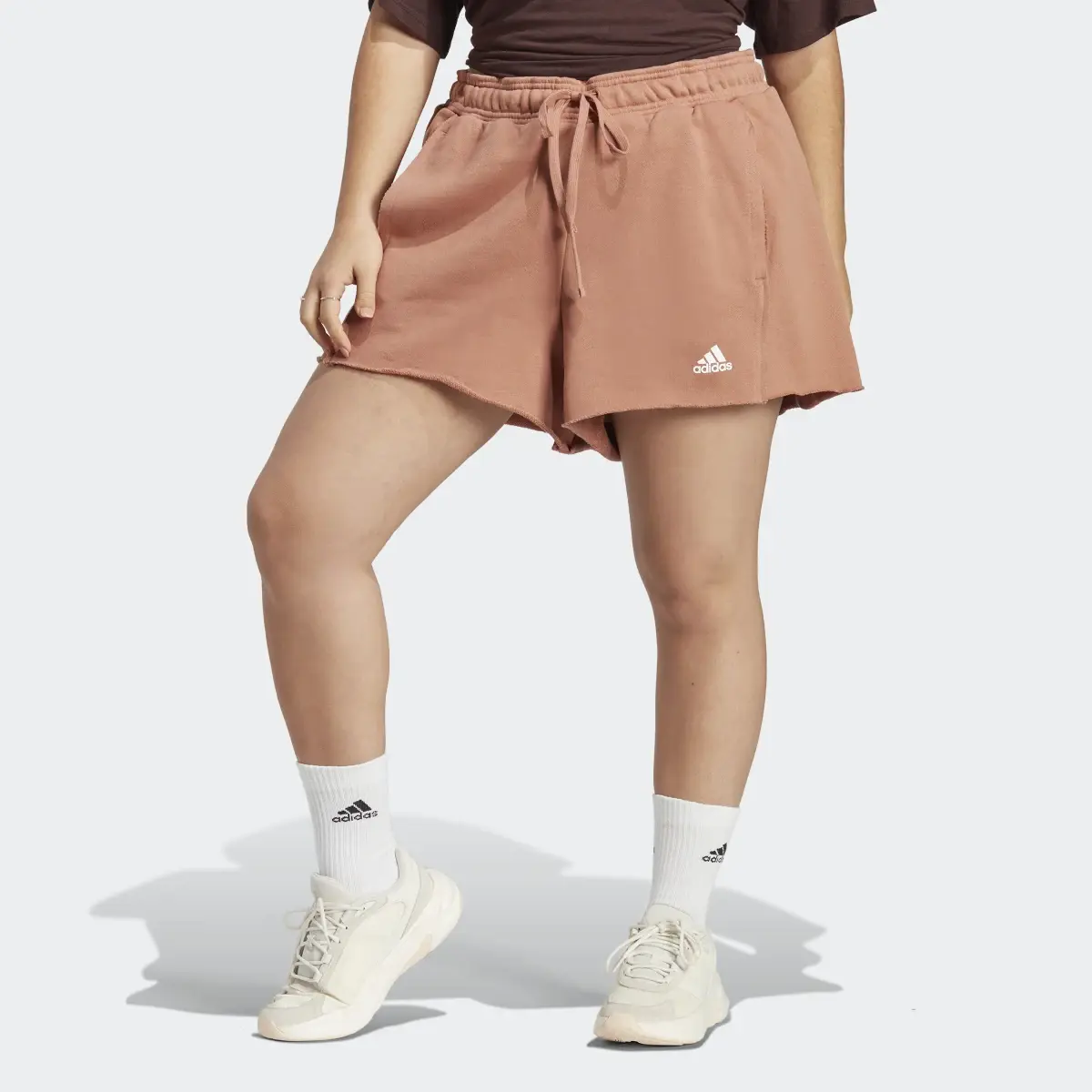 Adidas Collective Power High-Rise Relaxed Shorts (Plus Size). 1