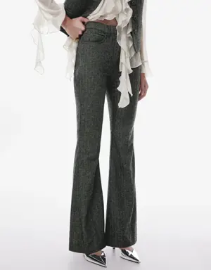 Flared wool suit pants