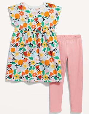 Short-Sleeve Dress & Leggings 2-Pack for Toddler Girls pink