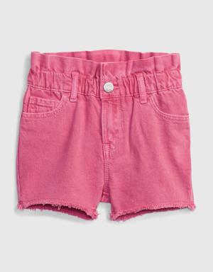 Toddler Just Like Mom Denim Shorts with Washwell pink