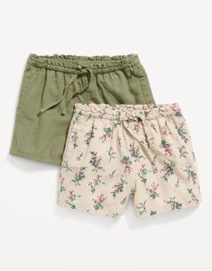 Linen-Blend Pull-On Shorts 2-Pack for Toddler Girls blue