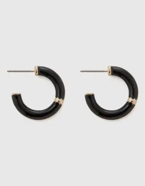 black c hoop earrings