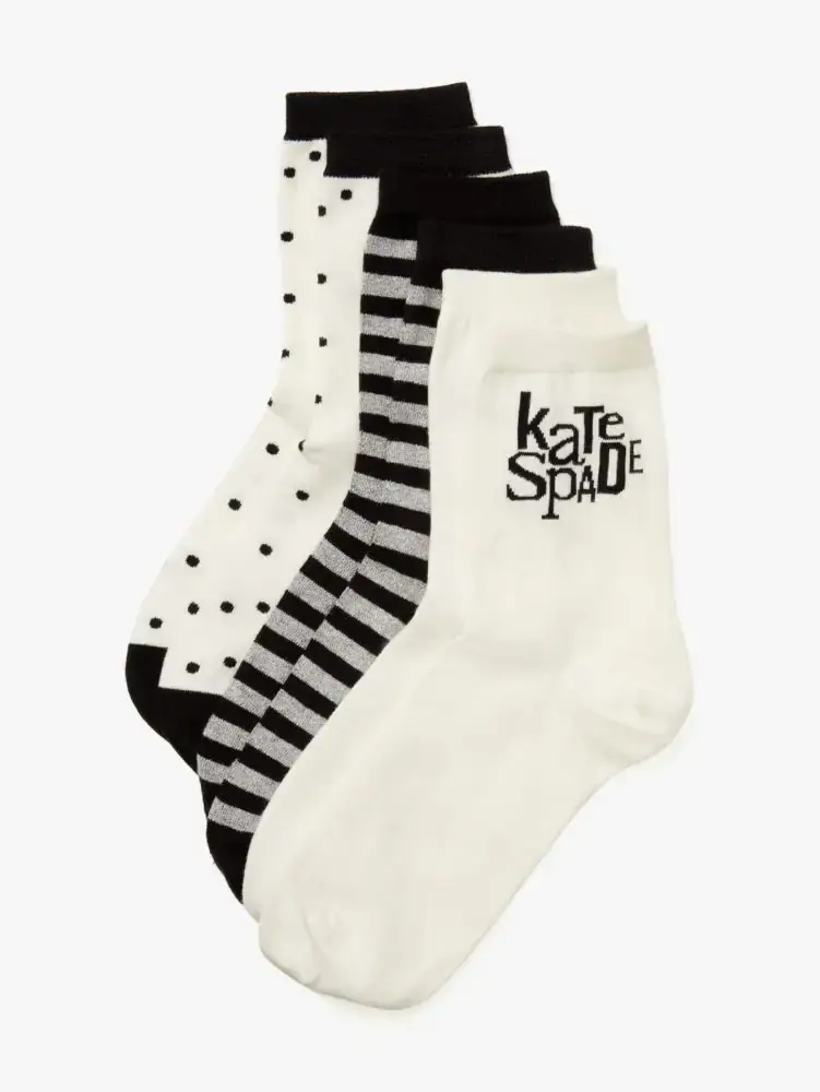 Kate Spade Logo 3 Pack Shortie Crew Socks. 1