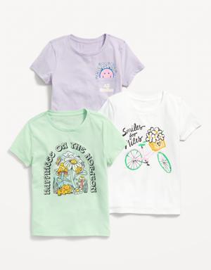 Graphic T-Shirt 3-Pack for Girls white