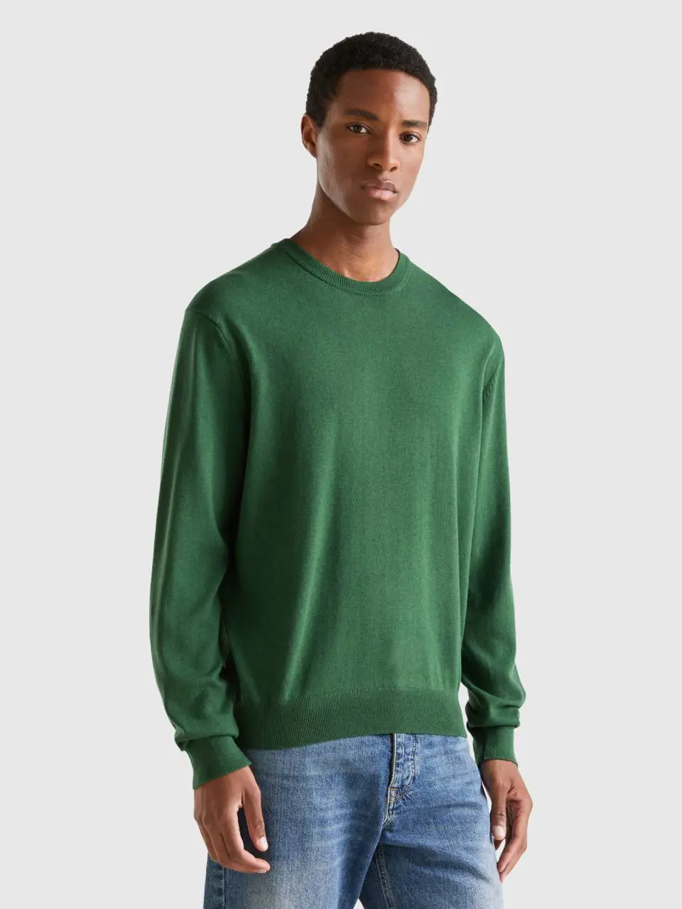 Benetton cotton and wool crew neck sweater. 1