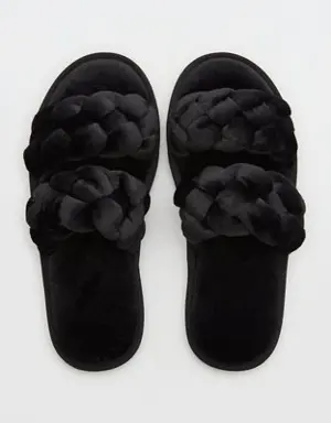 Braided Fur Slippers