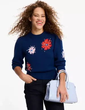 Floral Embellished Sweater