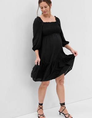 Maternity Smocked Dress black