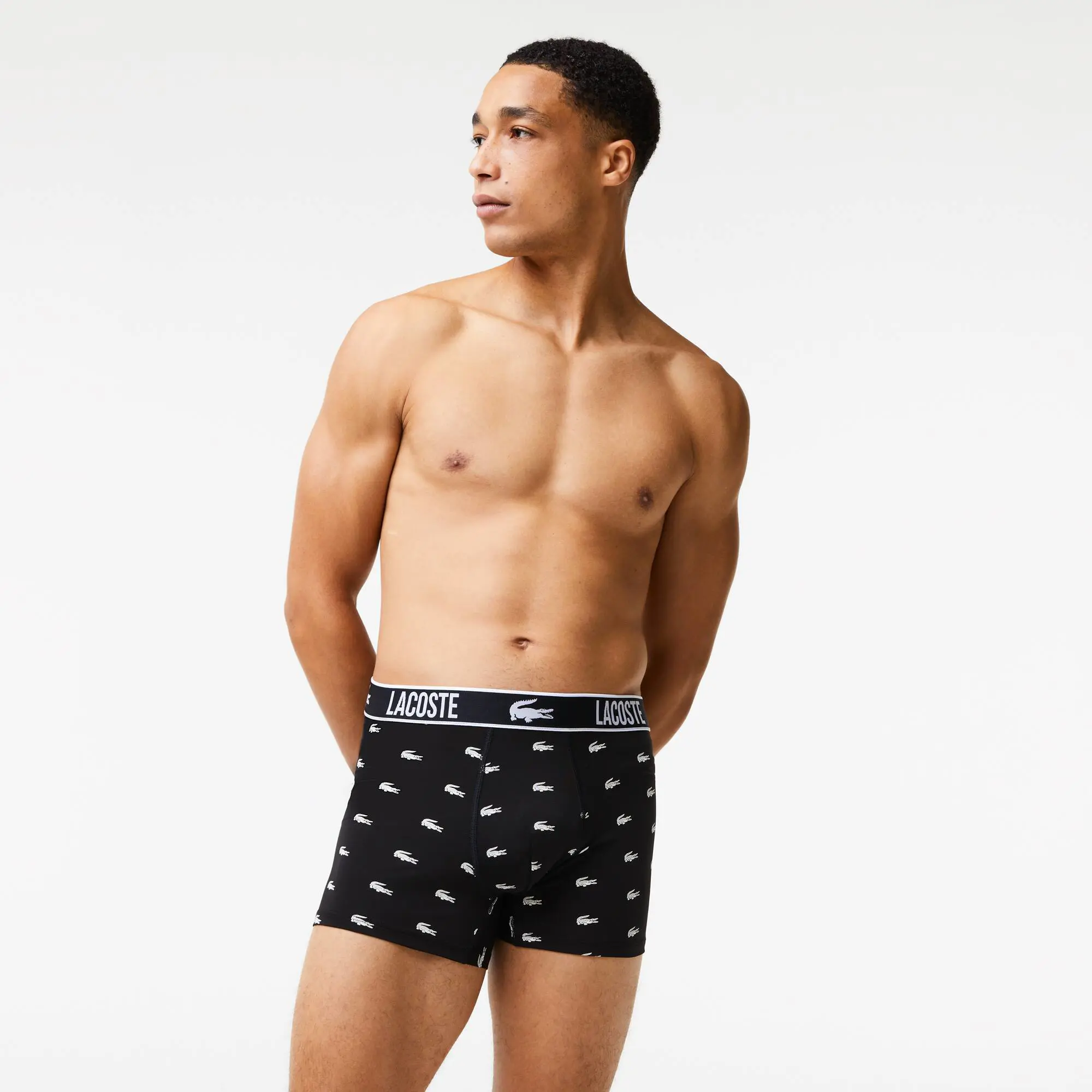 Lacoste Men's Lacoste Recycled Polyester Jersey Trunk Three-Pack. 1